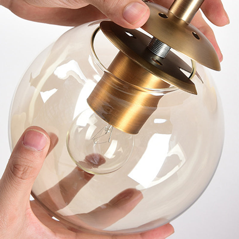 Spherical Wall Sconce Lights Nordic Retro Style Glass Sconces for Bedroom