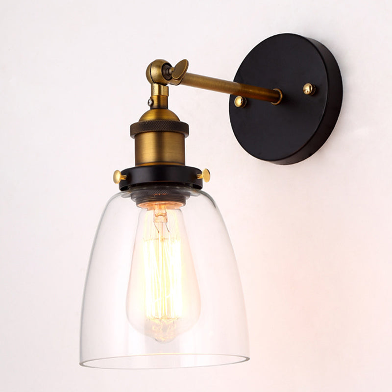 Armed Wall Light Sconce Modern Minimalist Style Glass 1 Light Sconces