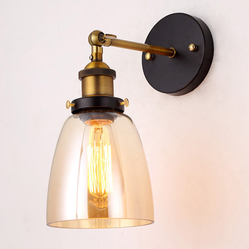 Armed Wall Light Sconce Modern Minimalist Style Glass 1 Light Sconces