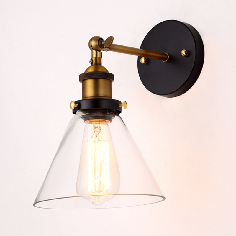 Armed Wall Light Sconce Modern Minimalist Style Glass 1 Light Sconces