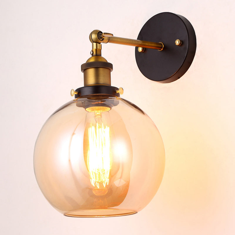 Armed Wall Light Sconce Modern Minimalist Style Glass 1 Light Sconces