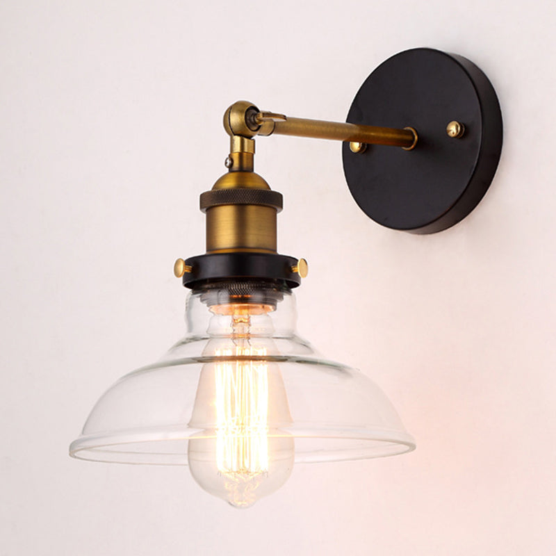 Armed Wall Light Sconce Modern Minimalist Style Glass 1 Light Sconces