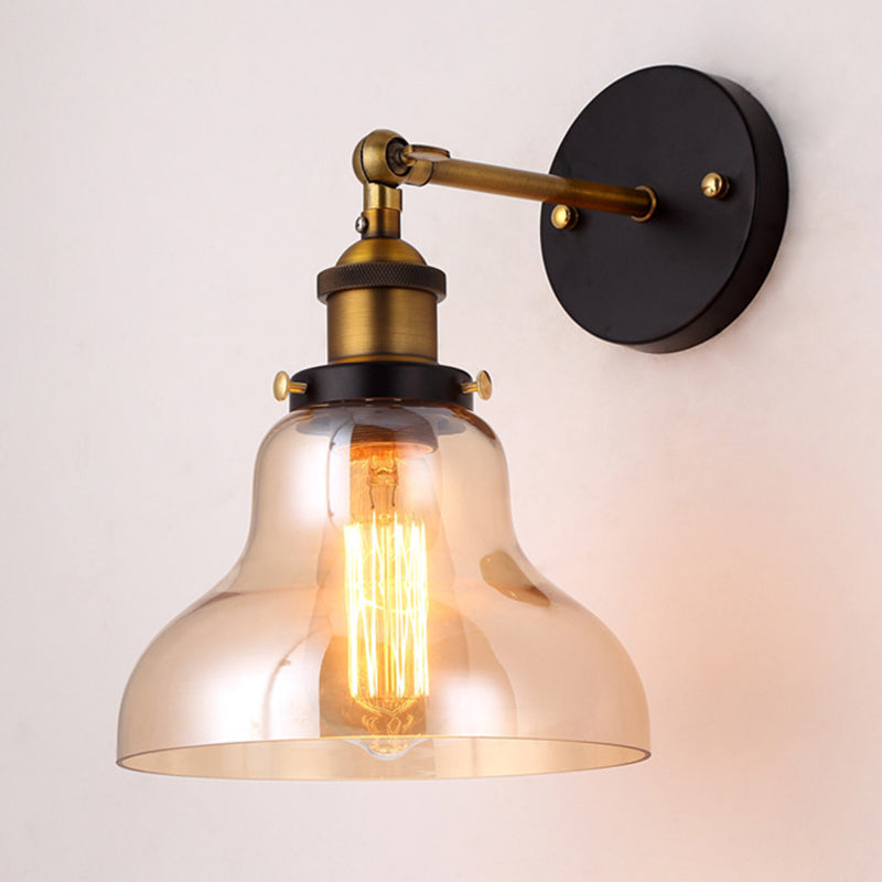 Armed Wall Light Sconce Modern Minimalist Style Glass 1 Light Sconces