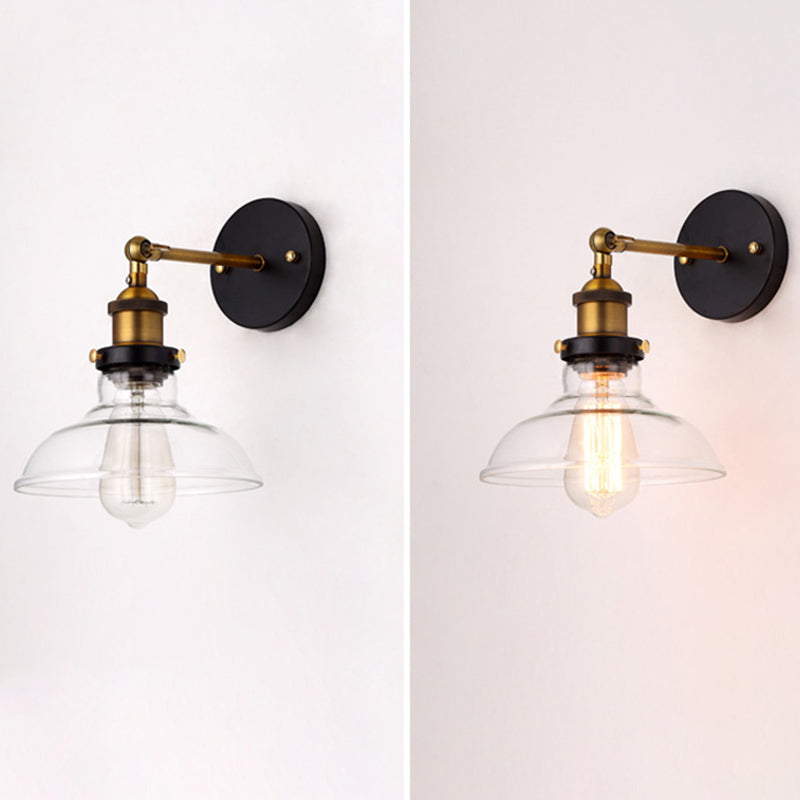 Armed Wall Light Sconce Modern Minimalist Style Glass 1 Light Sconces