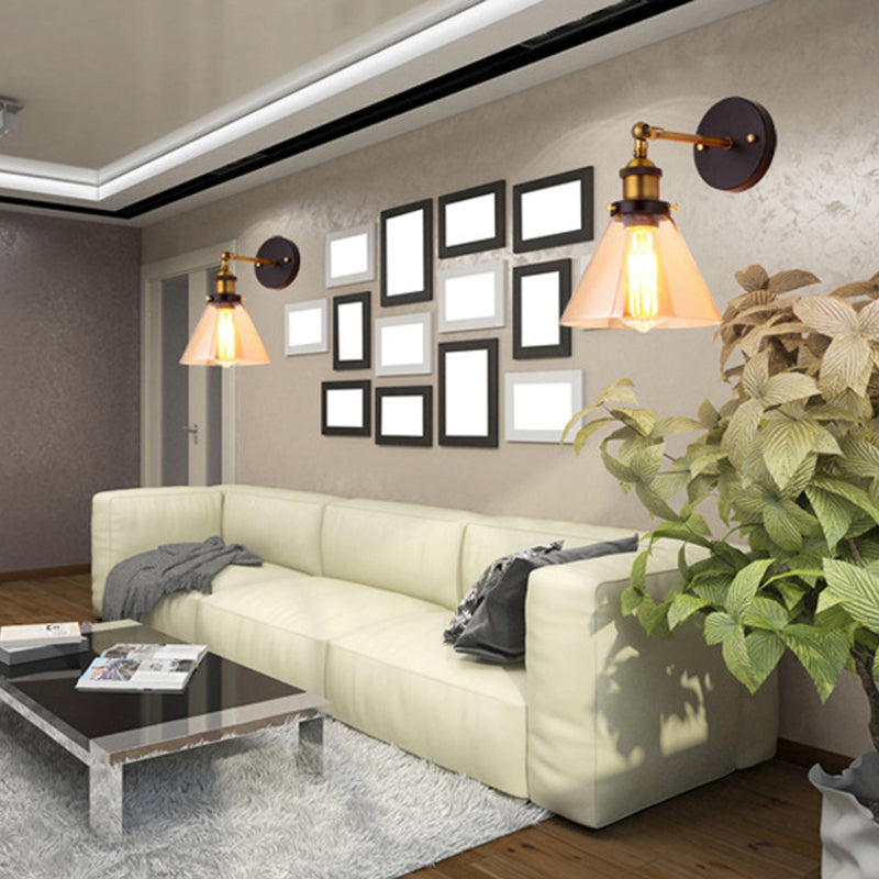 Armed Wall Light Sconce Modern Minimalist Style Glass 1 Light Sconces