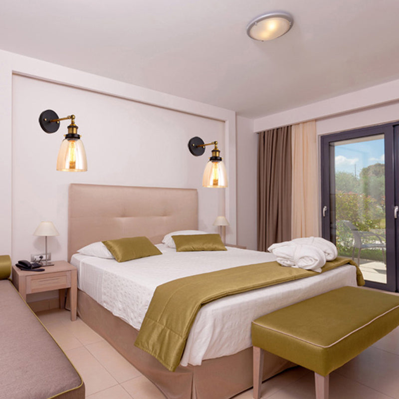 Armed Wall Light Sconce Modern Minimalist Style Glass 1 Light Sconces