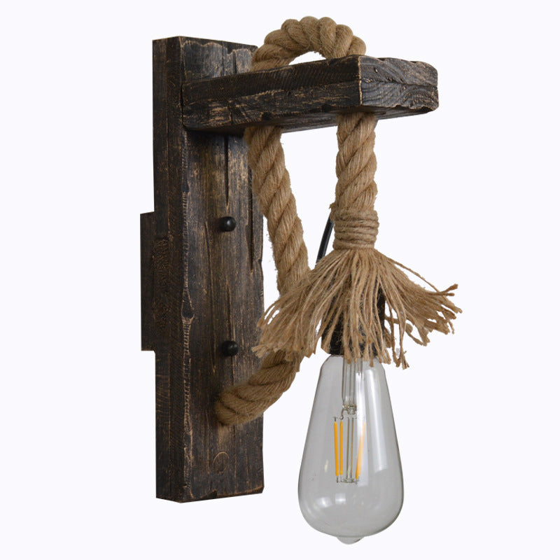 Retro -Pastoralstil exponierte Lampen Wandleuchte Leuchtenholz 1 Leichte Leuchten