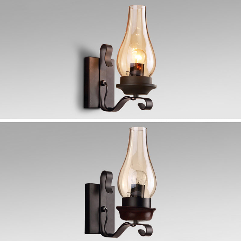 Retro Industrial Style Schattierte Wandleuchte Leuchten 1 Lichtglas -Leuchten