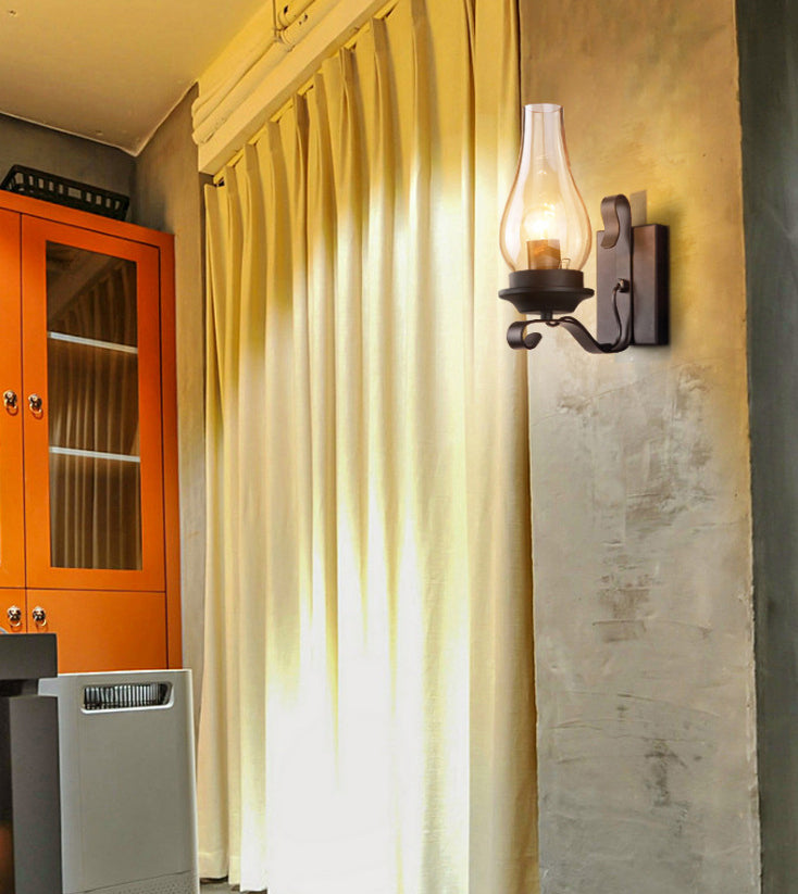 Retro Industrial Style Schattierte Wandleuchte Leuchten 1 Lichtglas -Leuchten