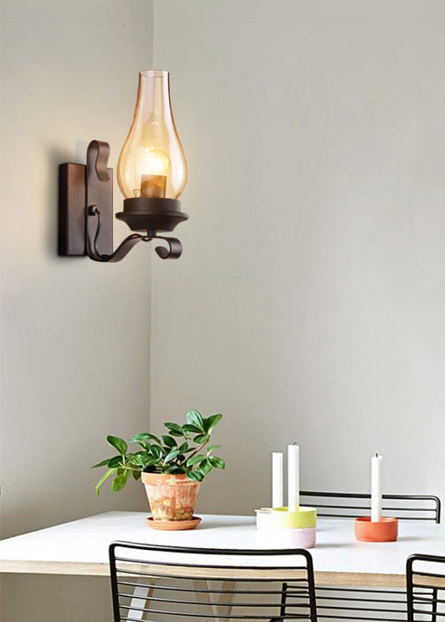 Retro Industrial Style Schattierte Wandleuchte Leuchten 1 Lichtglas -Leuchten