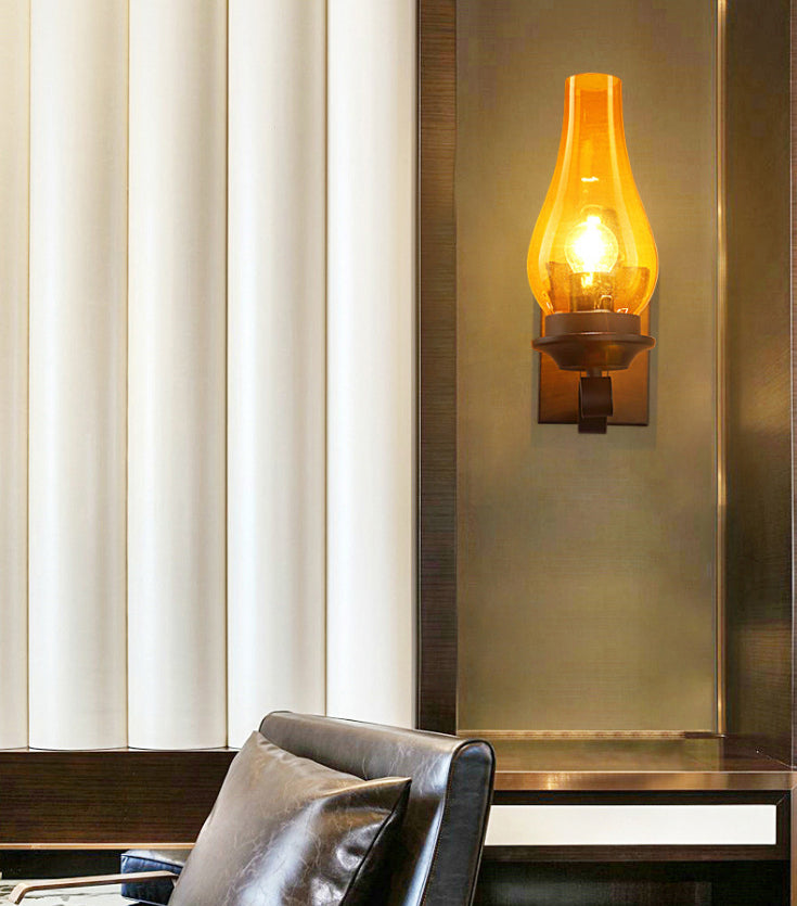 Retro Industrial Style Schattierte Wandleuchte Leuchten 1 Lichtglas -Leuchten