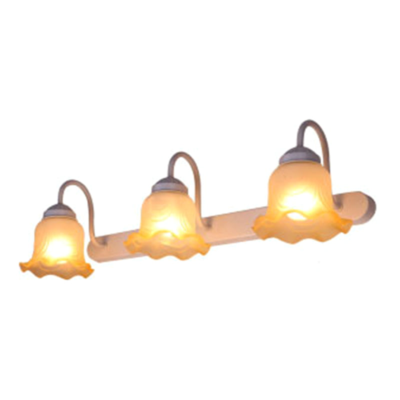 Gooseneck Vanity Mirror Lights American Pastoral Style Glass 3 Bulb Vanity Light