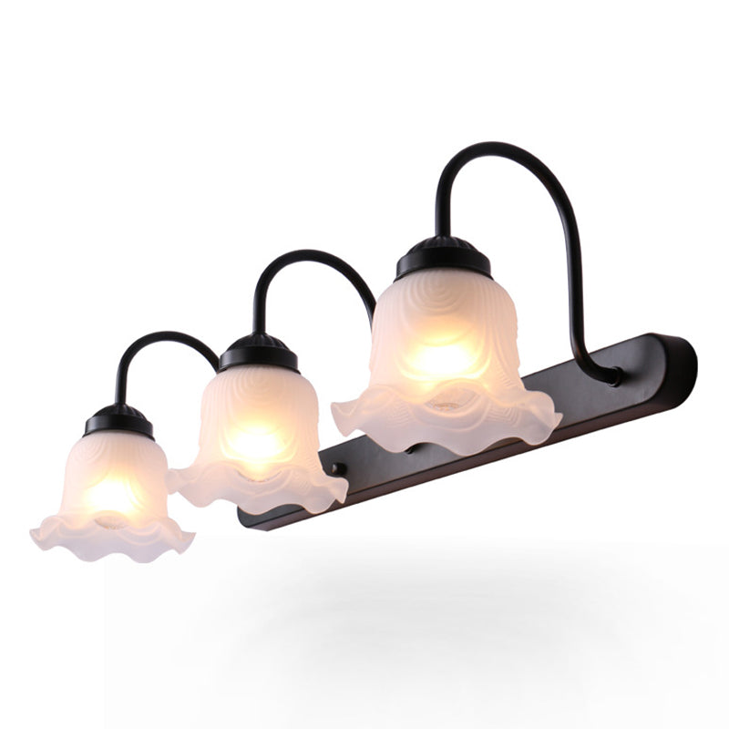 Gooseneck Vanity Mirror Lights  American Pastoral Style Glass 3 Bulb Vanity Light