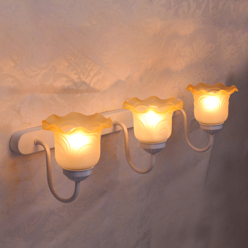Gooseneck Vanity Mirror Lights American Pastoral Style Glass 3 Bulb Vanity Light