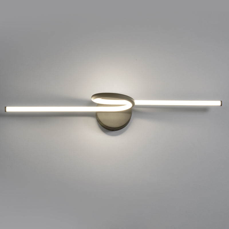 Linear Vanity Light Fixture Nordic Minimalist Style Metal Single Vanity Light