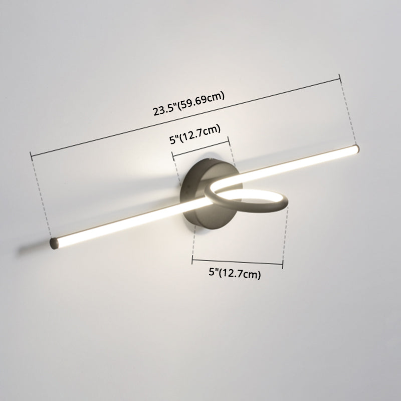 Linear Vanity Light Fixture Nordic Minimalist Style Metal Single Vanity Light