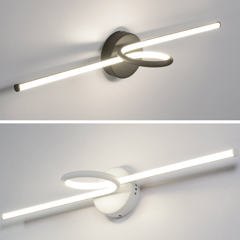 Linear Vanity Light Fixture Nordic Minimalist Style Metal Single Vanity Light