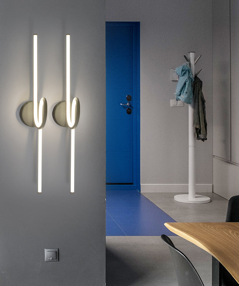 Linear Vanity Light Fixture Nordic Minimalist Style Metal Single Vanity Light