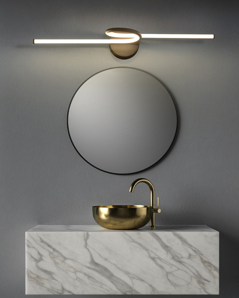 Linear Vanity Light Fixture Nordic Minimalist Style Metal Single Vanity Light