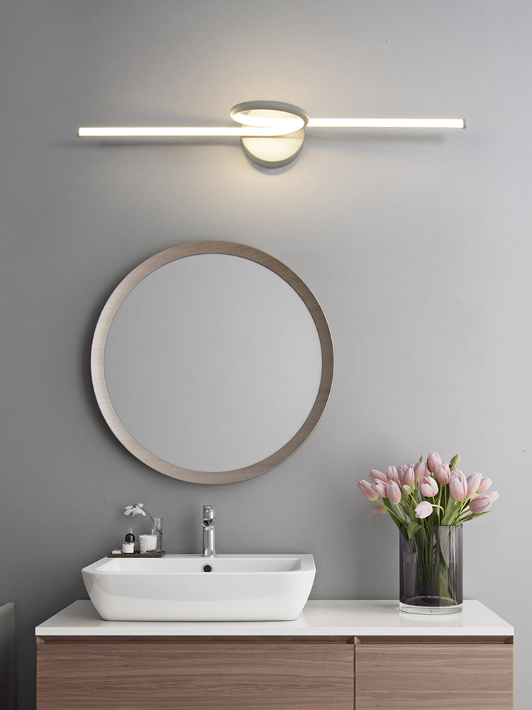 Linear Vanity Light Fixture Nordic Minimalist Style Metal Single Vanity Light