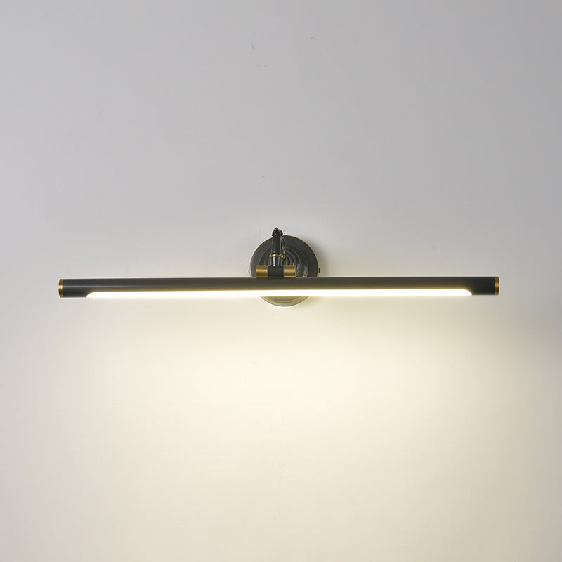 Linear Vanity Light Fixture Retro Style Copper Single Vanity Light