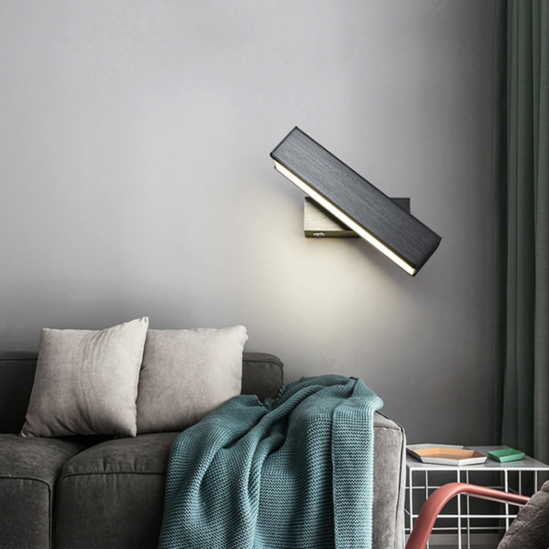 Rectangular Wall Light Sconces Modern Minimalist Style Aluminum 1 Light Sconces