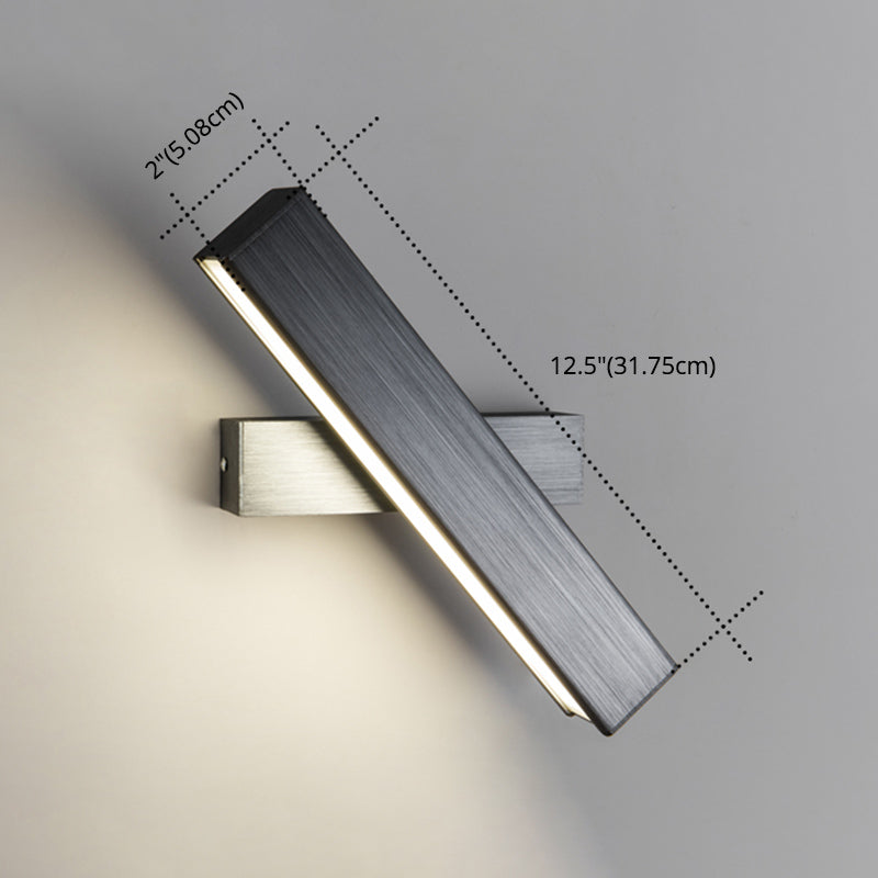 Rectangular Wall Light Sconces Modern Minimalist Style Aluminum 1 Light Sconces