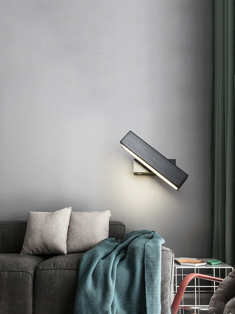 Rectangular Wall Light Sconces Modern Minimalist Style Aluminum 1 Light Sconces