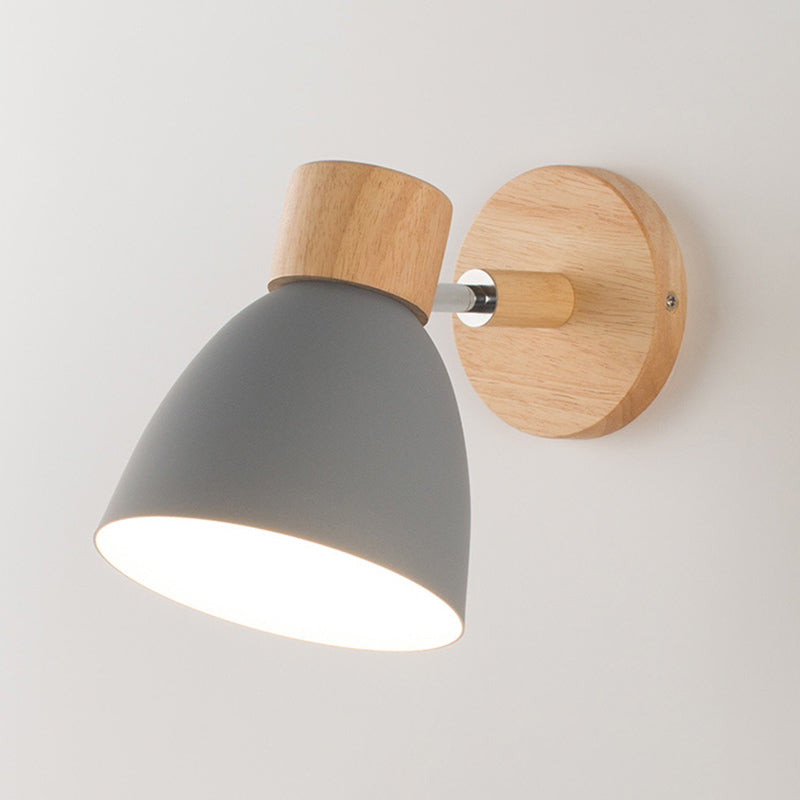 Armed Wall Light Sconce Macaron Style Metal 1 Light Sconces