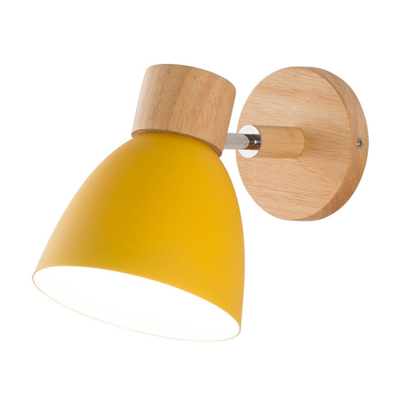 Armed Wall Light Sconce Macaron Style Metal 1 Light Sconces