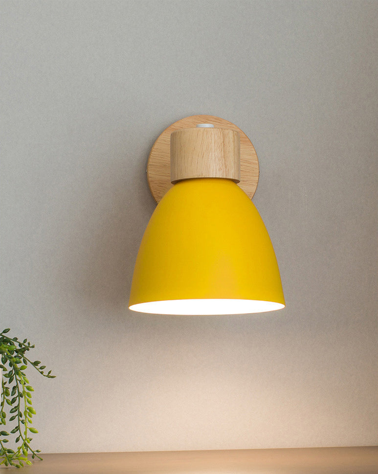 Armed Wall Light Sconce Macaron Style Metal 1 Light Sconces