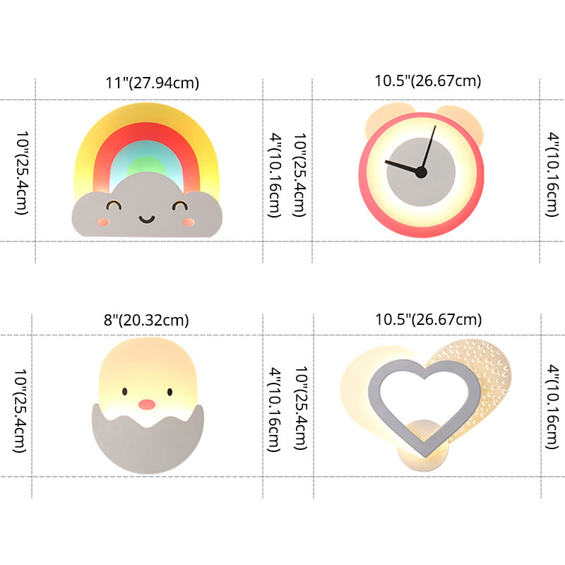 Fispositivi da parete in stile creativo cartone animato Light Acrilic Wall Light per camera da letto