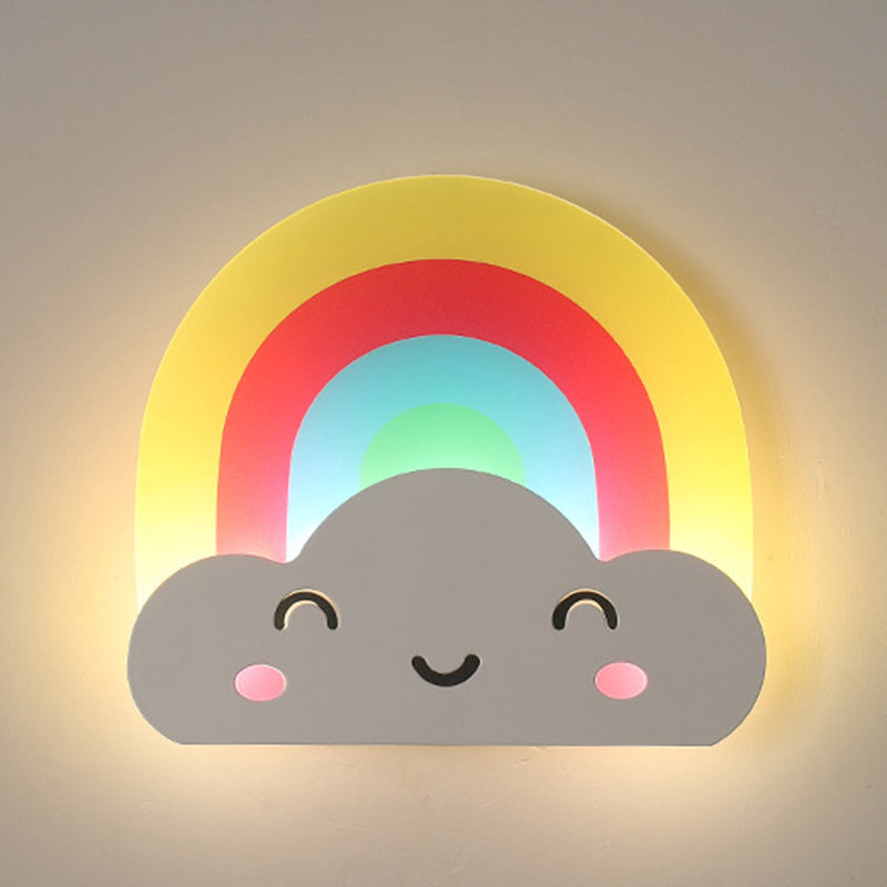 Fispositivi da parete in stile creativo cartone animato Light Acrilic Wall Light per camera da letto