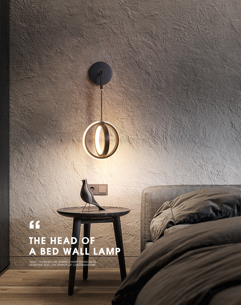 Luminaires muraux circulaires appliques en métal de style minimaliste moderne