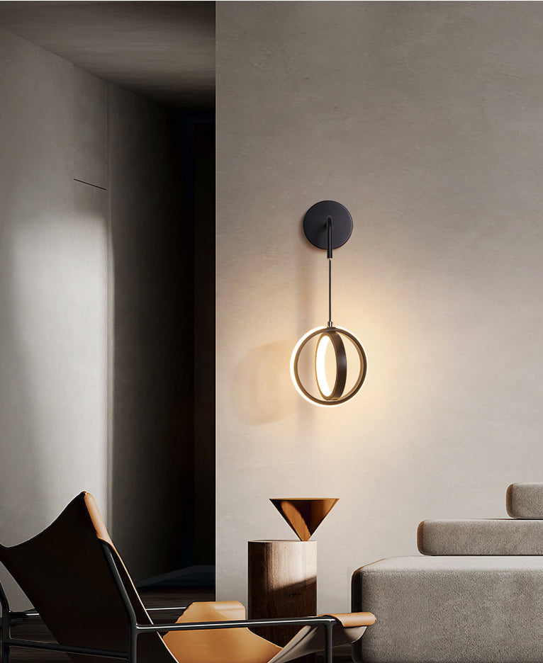 Luminaires muraux circulaires appliques en métal de style minimaliste moderne
