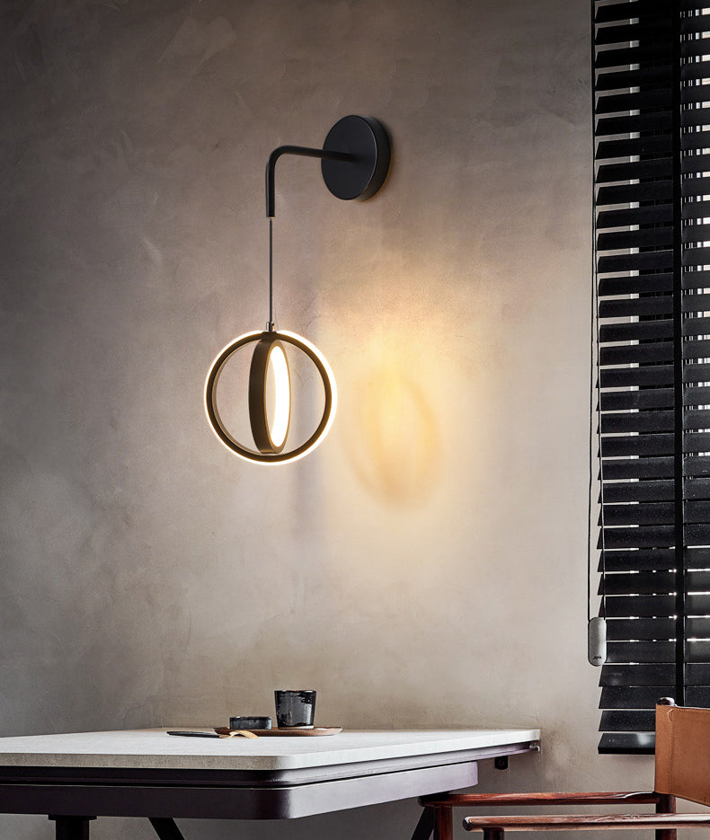 Luminaires muraux circulaires appliques en métal de style minimaliste moderne
