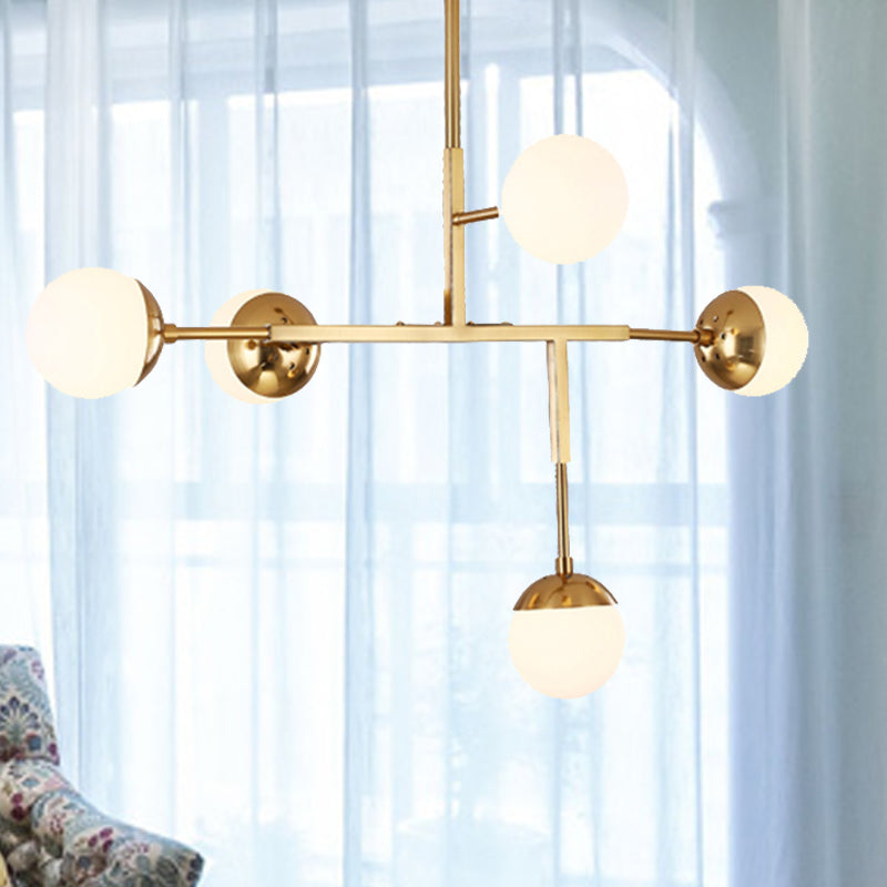 5 luci lampadario a forma di sfera a forma di sfere lampadario a soffitto metallo contemporaneo per la sala da studio