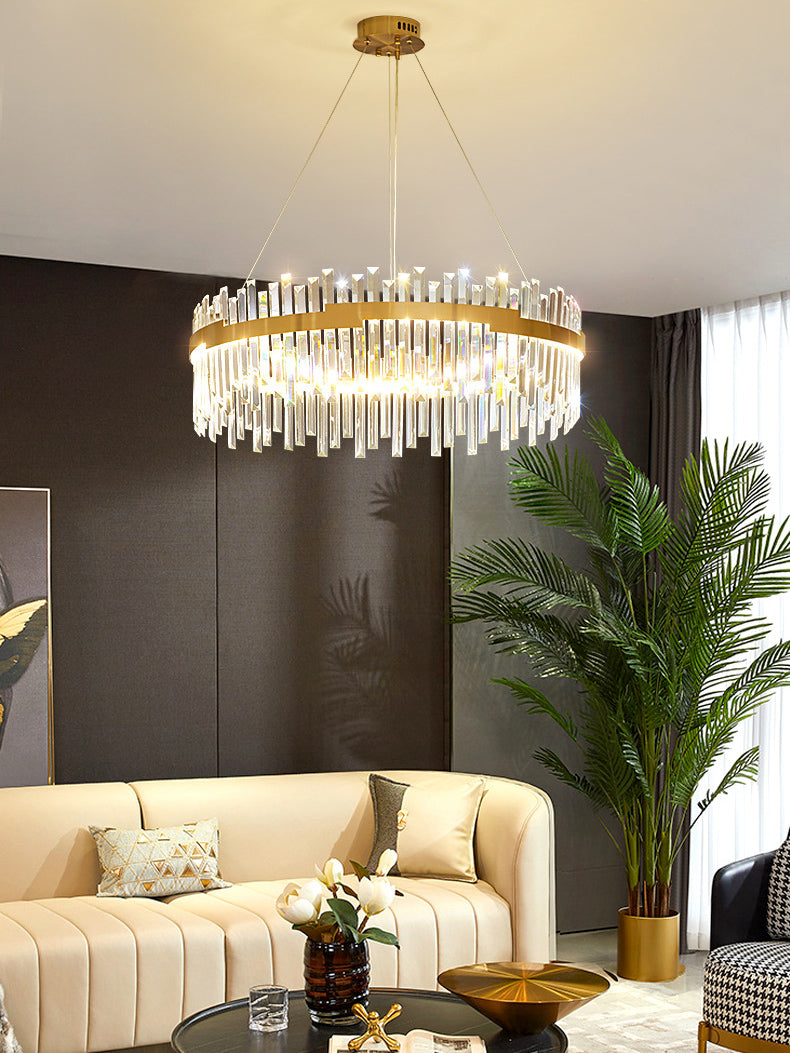 Lampada il lampadario circolare Light Segnalizzazione moderna Simplicity Crystal Crystal Ciondolo per il ristorante