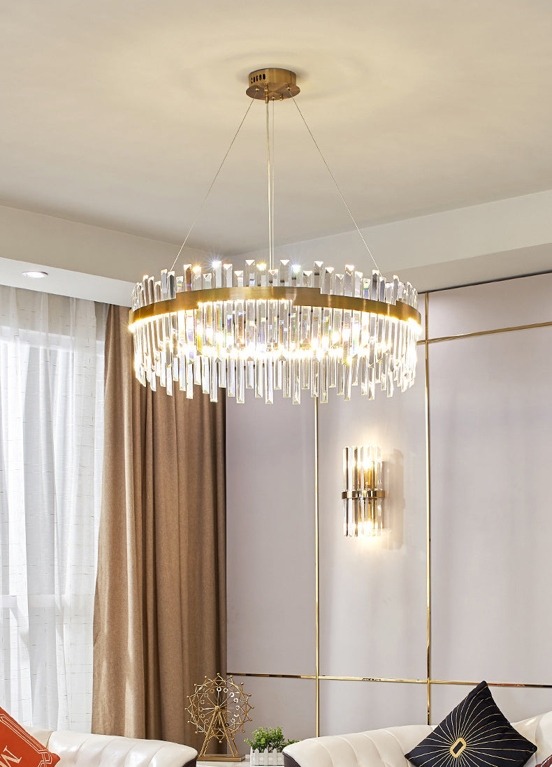 Lampada il lampadario circolare Light Segnalizzazione moderna Simplicity Crystal Crystal Ciondolo per il ristorante