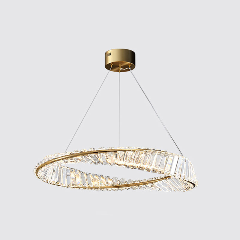 Postmodern Simplicity Round Hanging Chandelier Pendant Light Crystal Ceiling Lights Fixture for Restaurant