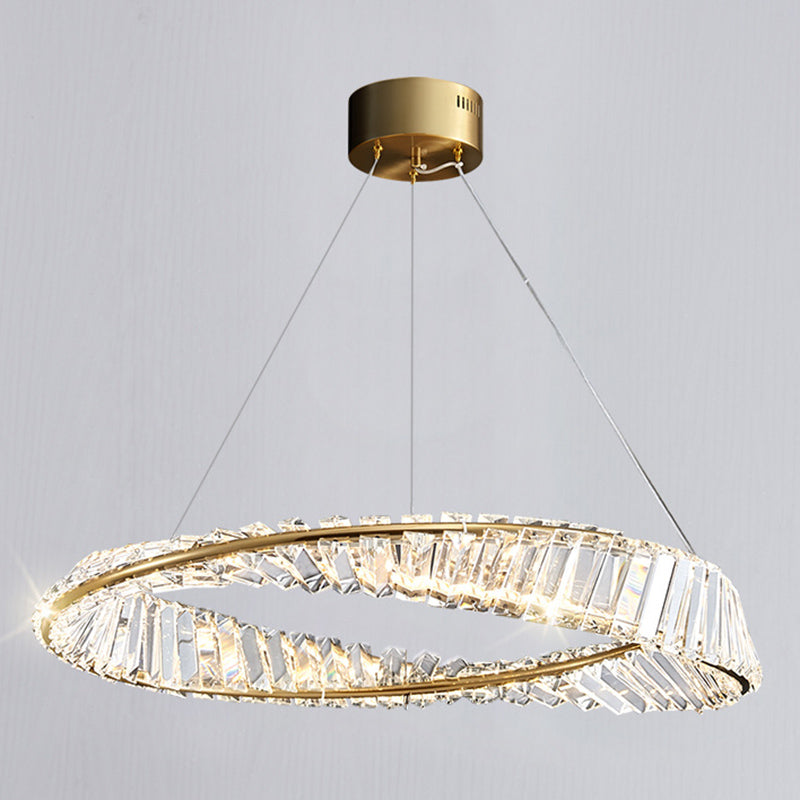 Postmodern Simplicity Round Hanging Chandelier Pendant Light Crystal Ceiling Lights Fixture for Restaurant