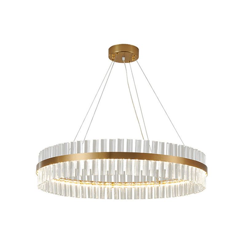 Postmodern Circular Suspended Lighting Fixture Crystal Hanging Ceiling Fixture for Restaurant