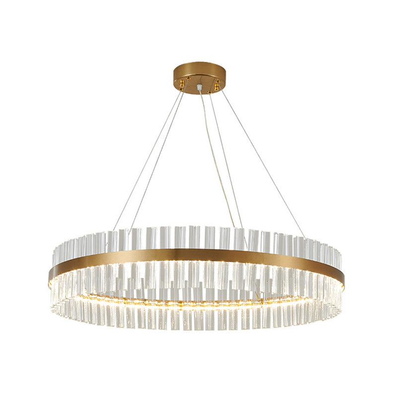 Postmodern Circular Suspended Lighting Fixture Crystal Hanging Ceiling Fixture for Restaurant