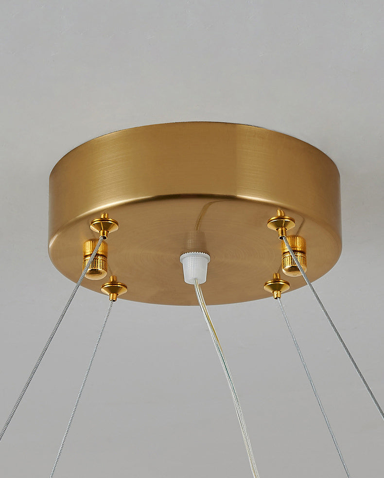 Postmodern Circular Suspended Lighting Fixture Crystal Hanging Ceiling Fixture for Restaurant