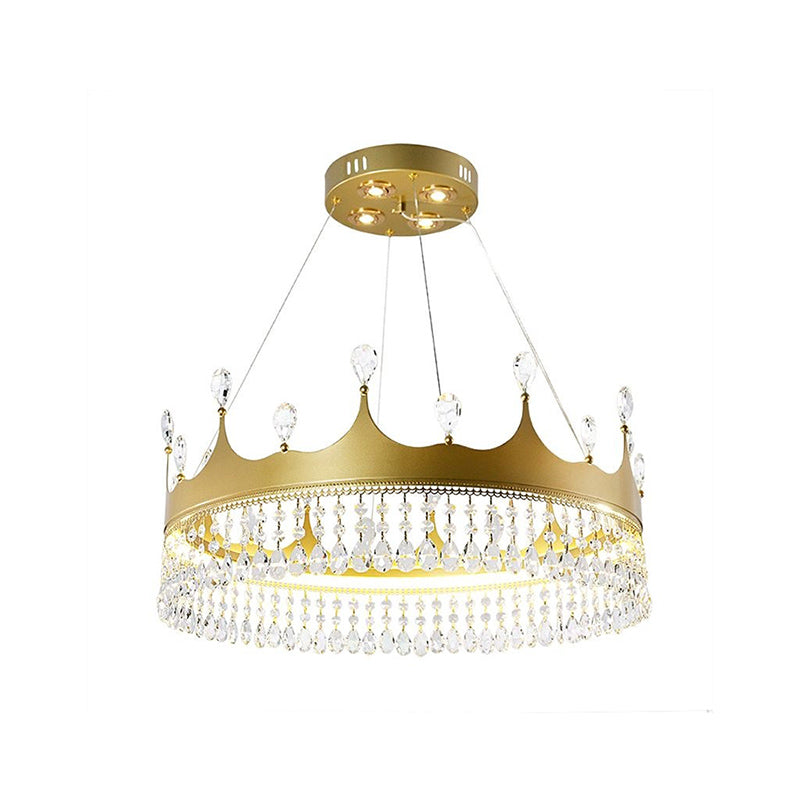 Contemporary Crown Chandelier Lights Crystal Pendant Ceiling Lights for Living Room
