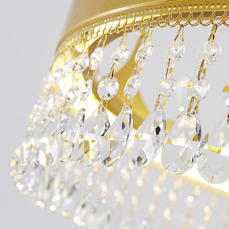 Contemporary Crown Chandelier Lights Crystal Pendant Ceiling Lights for Living Room