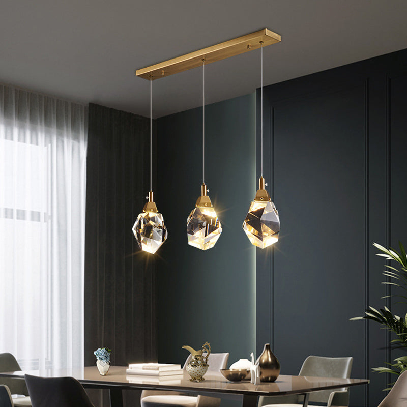 Postmoderne Einfachheit Geometrisch hängende Deckenleuchte Kristall -Aufhängung Anhänger Licht für das Restaurant