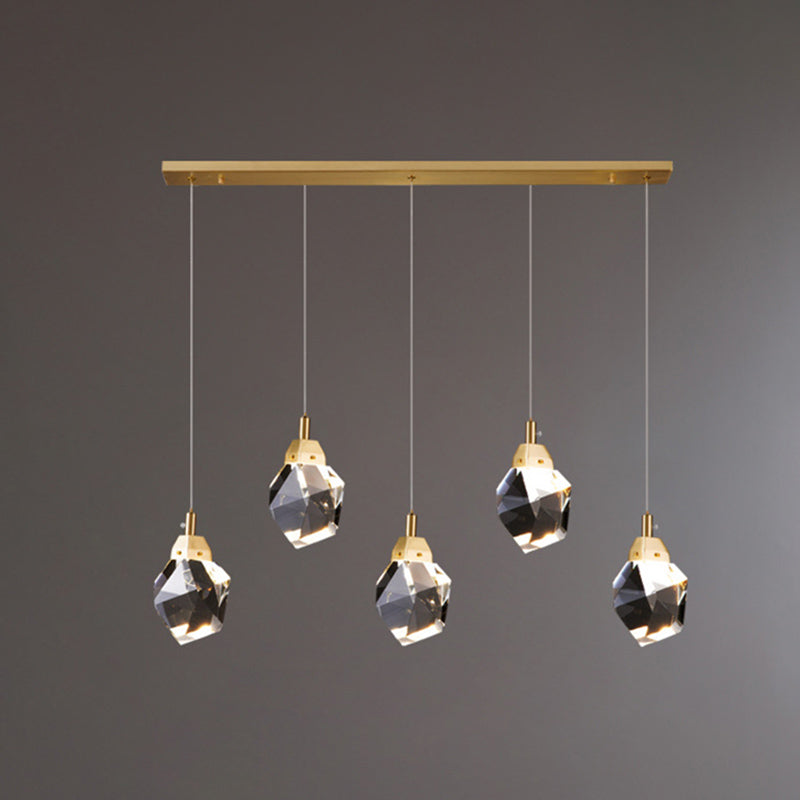 Postmoderne Einfachheit Geometrisch hängende Deckenleuchte Kristall -Aufhängung Anhänger Licht für das Restaurant