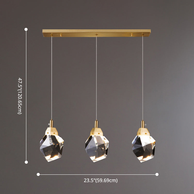 Postmoderne Einfachheit Geometrisch hängende Deckenleuchte Kristall -Aufhängung Anhänger Licht für das Restaurant