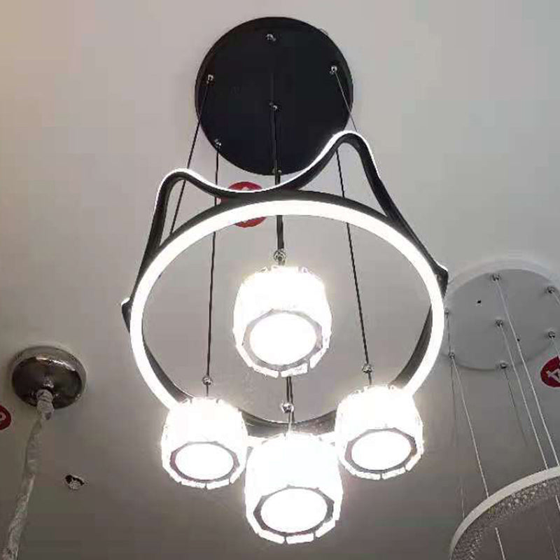 Ultra-moderner Einfachheit Ring Hanging Deckenleuchte Kristall Suspension Anhänger Licht für das Restaurant